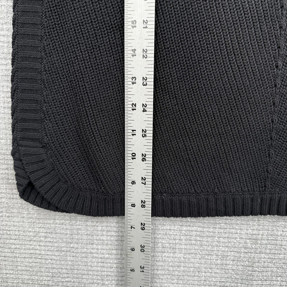 Talbots Sweater Womens Large Petite Black Cowl Neck Ribbed Long Sleeve Pullover - Picture 4 of 8